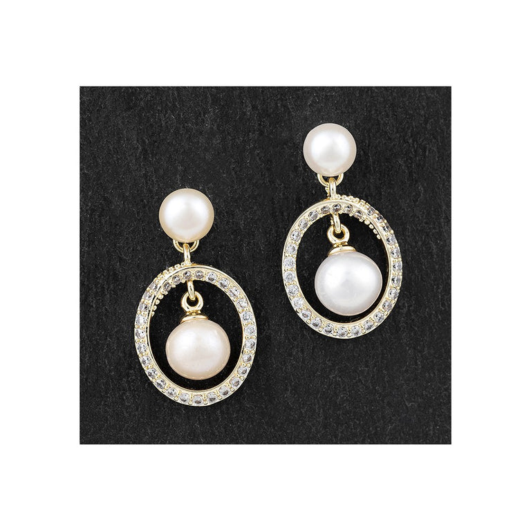 Equilibrium Fresh Water Pearl Oval Earrings