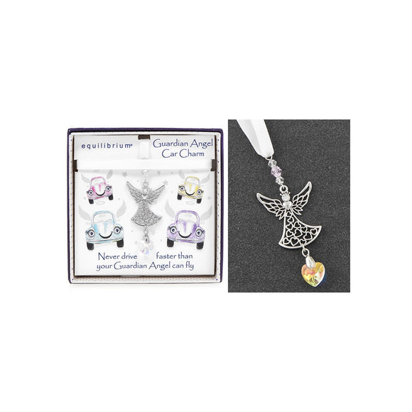 Antique silver tone angel pendant charm for car charm or ornament