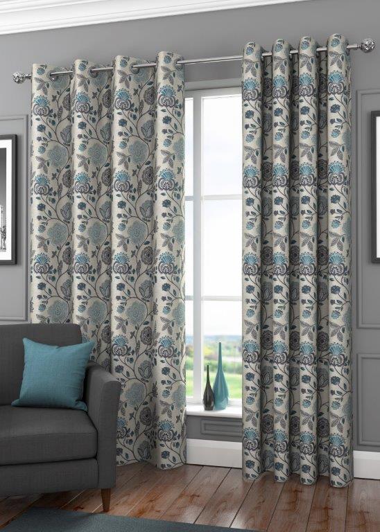 Jacobean Curtains Teal