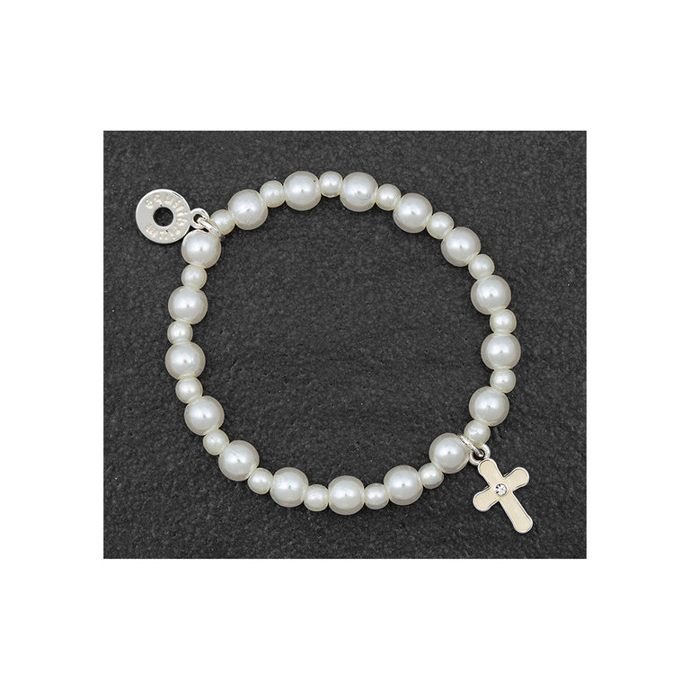 Equilibrium Pearl Bracelet Cross
