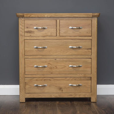 Riverdale Oak 5 Drawer Chest of Drawers