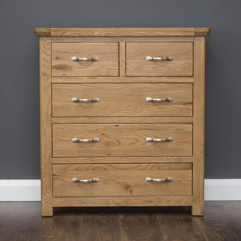 Riverdale Oak 5 Drawer Chest of Drawers