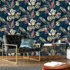 Paradise Garden Floral Wallpaper Navy Belgravia 6600