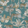 Jungle Fever Leopard Wallpaper Teal