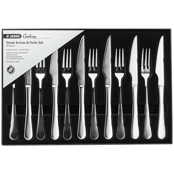 Judge Steak Knife And Fork 12 Piece Set