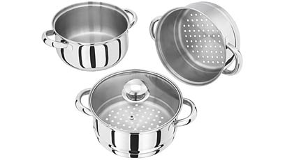 Judge 3 Tier Glass Lid Steamer Set 20cm