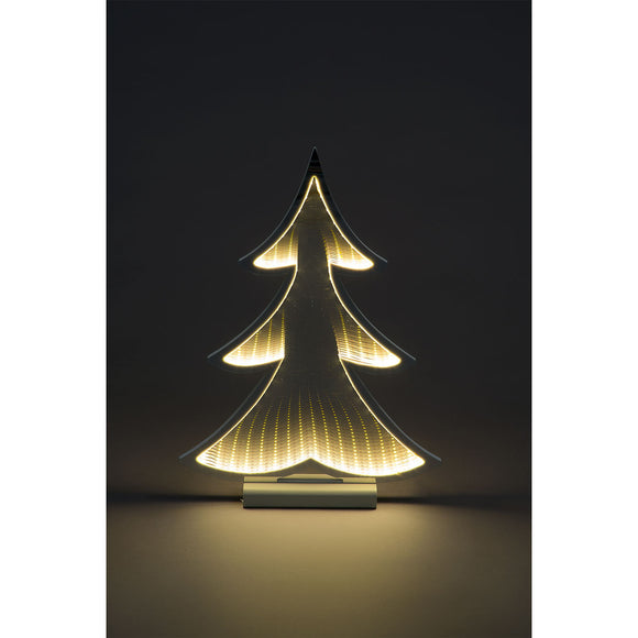 Battery Operated 40cm Warm White LED Infinity Standing Tree with Wooden Base