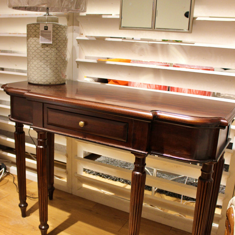 Fluted Leg Mahogany Console Table
