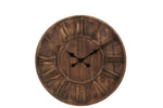 Large Wooden Clock with Roman Numerals