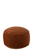 Woven Cotton Round Rust Footstool