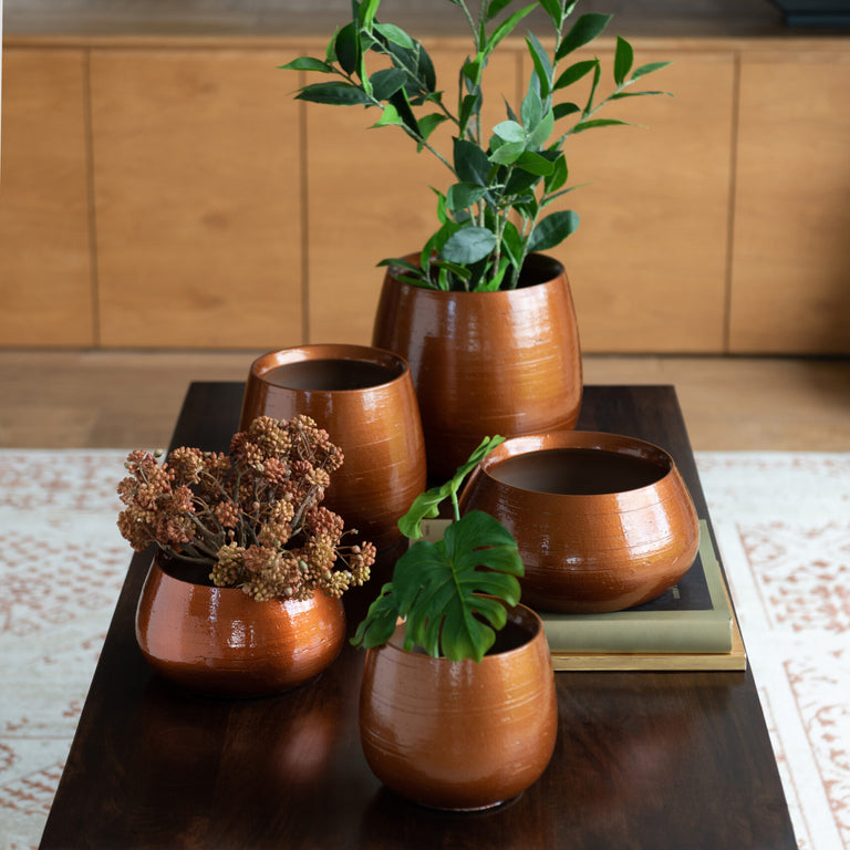 Vase Shiny Ceramic Rust 7320