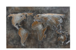 Painting World Abstract CanvasMetal GreyBrown