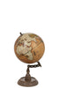 Globe On Foot Wood RustNatural Large