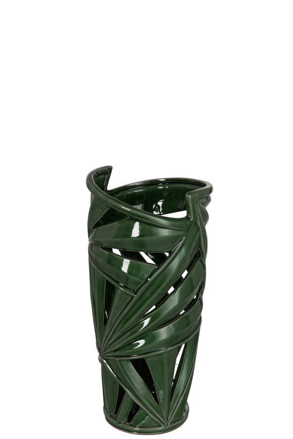 Large Tropical Ceramic Green Vase