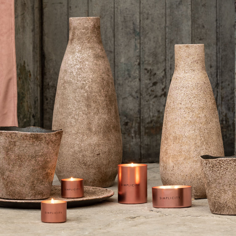 Ceramic Flower Pot Brown Pink 98514