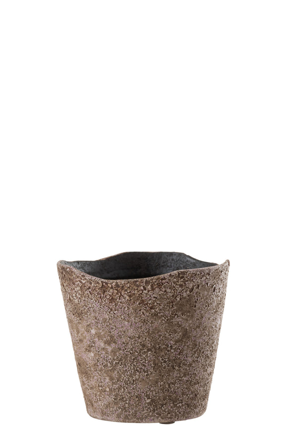 Ceramic Flower Pot BrownPink 98514