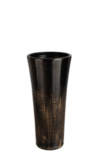 Black and Gold Ceramic Vase