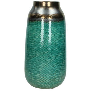 Petrol Coloured Ceramic Vase