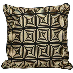 Black And Gold Patterned Cushion