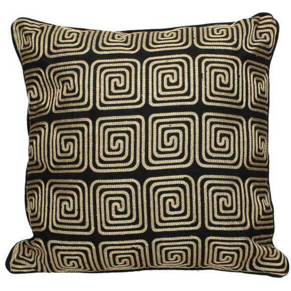 Black And Gold Patterned Cushion