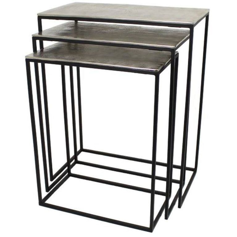 Silver Nest Of 3 Tables