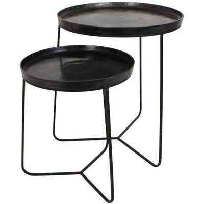Black Aluminium Nest Of 2 Tables