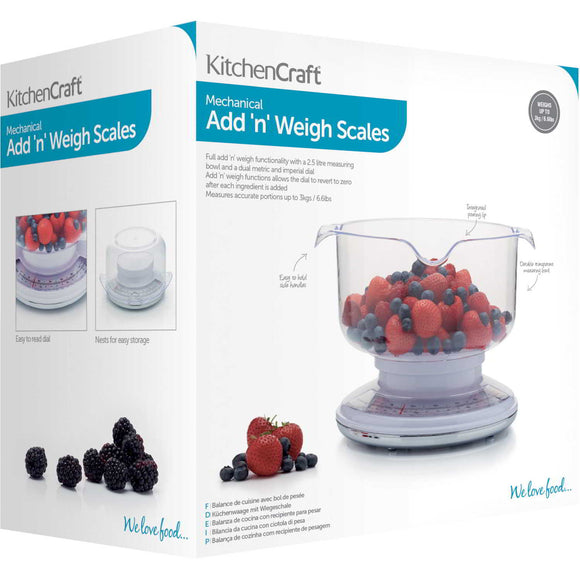 KitchenCraft Mechanical Add N Weigh Scales 3Kg