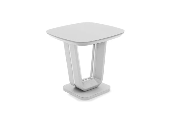 Lazzaro Lamp Table  White Gloss