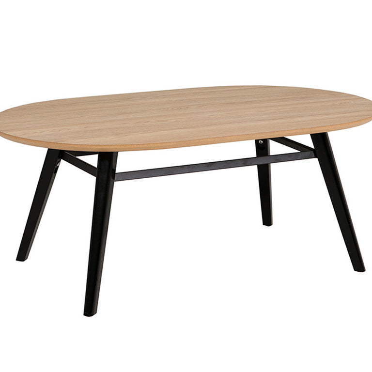 Lotti Coffee Table  Oval 1000 Oak Top Black Leg