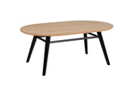 Lotti Coffee Table  Oval 1000 Oak Top Black Leg