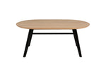 Lotti Coffee Table  Oval 1000 Oak Top Black Leg