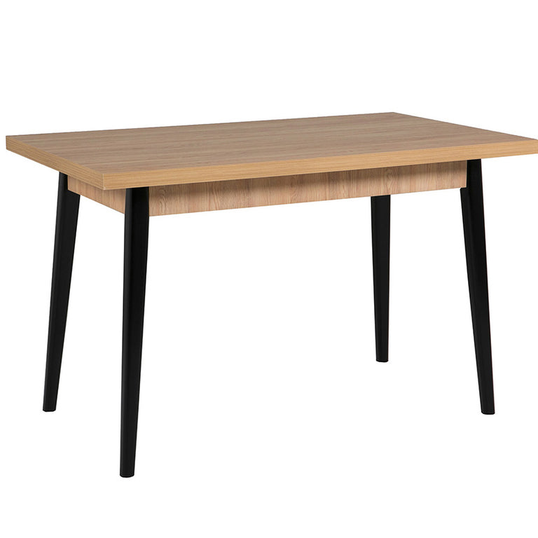 Lotti Dining Table  Rectangle 1200 Oak Top Black Leg