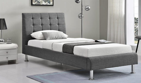 Lyra Fabric Bed  3  Charcoal