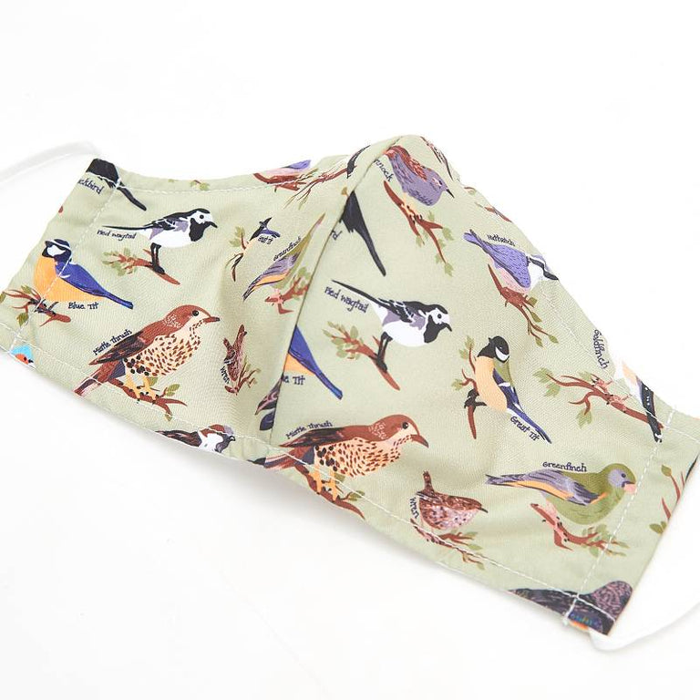 Reusable Face Covers  Green Wild Birds