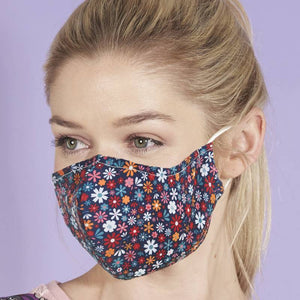 Reusable Face Covers  Black Ditsy