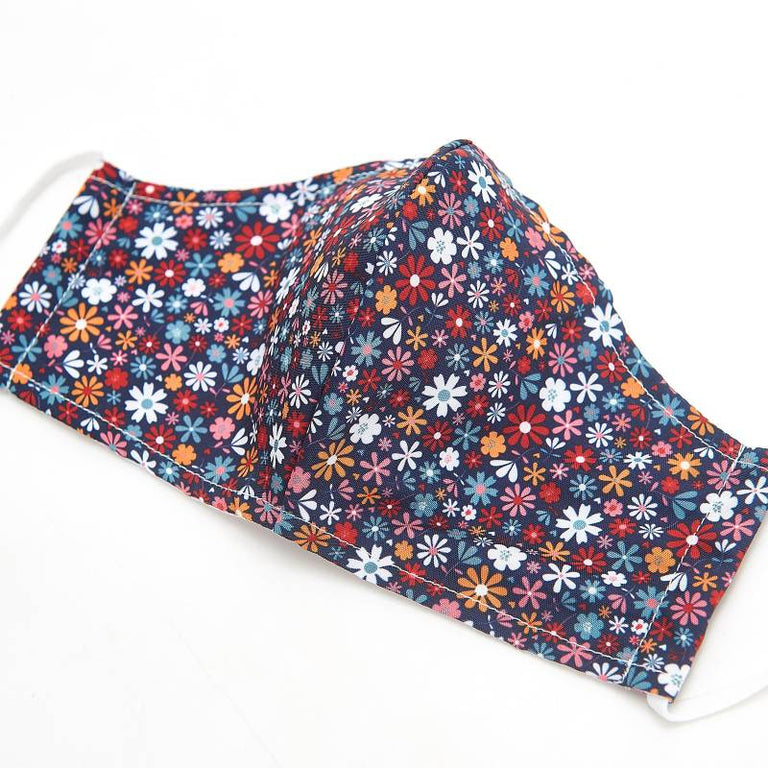 Reusable Face Covers  Black Ditsy