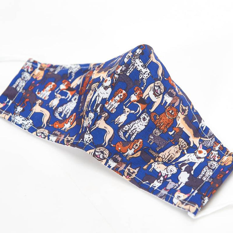 Reusable Face Covers  Teal Dogs