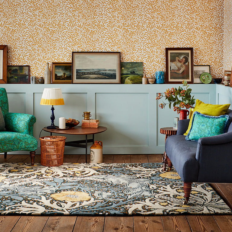 Morris & Co Seaweed Rug Teal