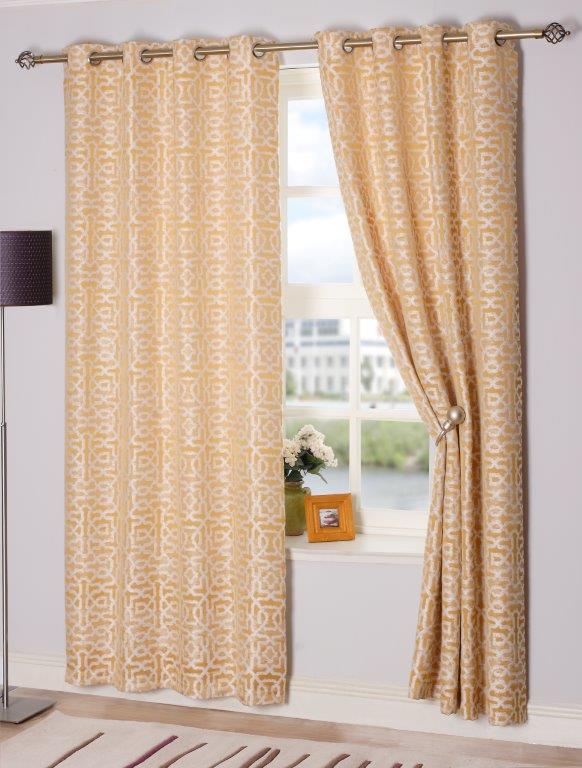 Maze Curtains  Ochre