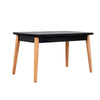 Magda Extending Dining Table Black Top Oak Leg