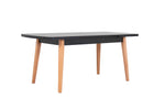 Magda Extending Dining Table Black Top Oak Leg