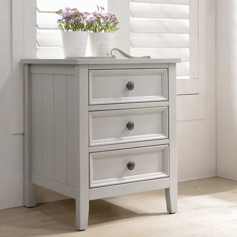 Mila Bedside Table  3 Drawer Clay