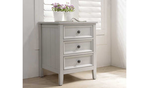 Mila Bedside Table  3 Drawer Clay