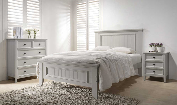 Mila Panelled Double Bed Clay