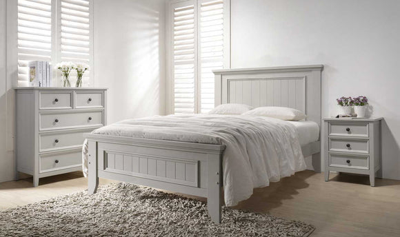 Mila Panelled King Size Bed Clay