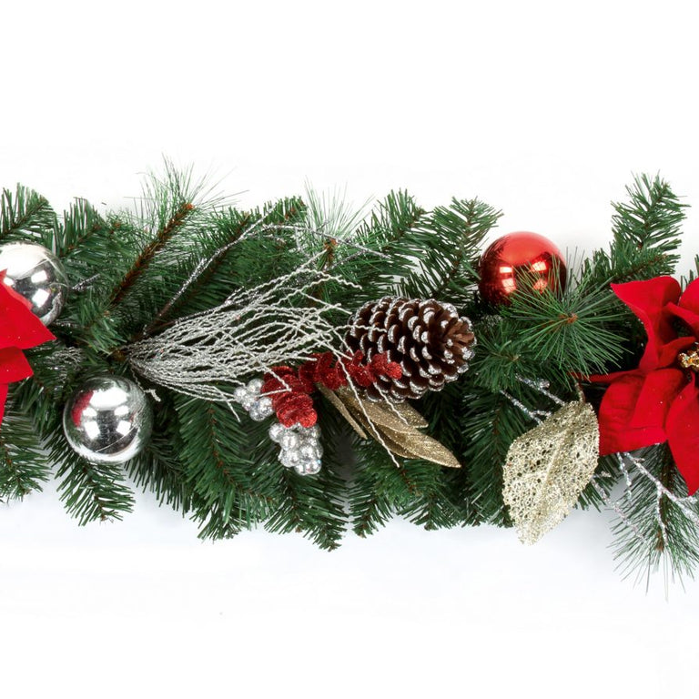 18m Red Gold  Silver Festive Garland