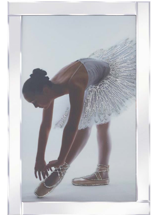 Silver Glitter Ballerina Mirrored Frame