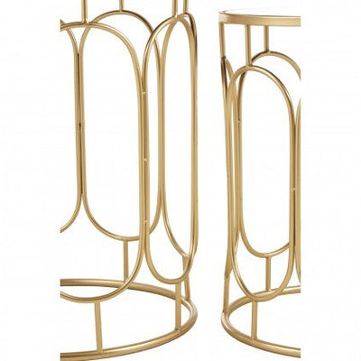 Avantis Set Of 2 Champagne Metal Side Tables