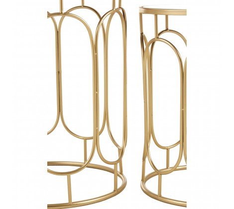 Avantis Set Of 2 Champagne Metal Side Tables