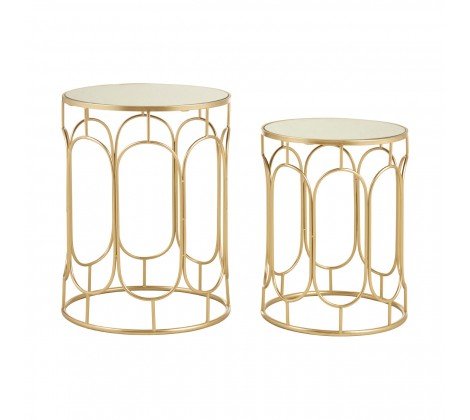 Avantis Set Of 2 Champagne Metal Side Tables